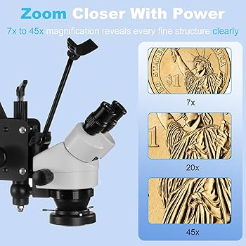 Amazon.com: DZQ Jewelry Microscope, 7X-45X Magnification